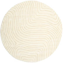  Ø 250 Large Woodyland Rug - Cream White/Beige Wool