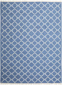 London 300X400 大 ブルー/オフホワイト 幾何学模様 ウール 絨毯