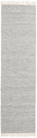 Melange 80X300 Small Grey Plain (Single Colored) Runner Wool Rug