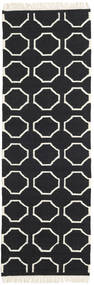  80X250 Geometric Small London Rug - Black/Off White Wool, 