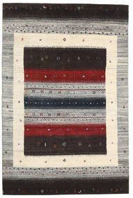 136X206 Gabbeh Loribaft Teppich Moderner Dunkelrot/Beige (Wolle, Indien) Carpetvista