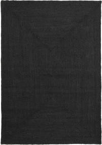 Frida Color インドア/アウトドア用ラグ 160X230 ブラック 単色 ジュートラグ 絨毯