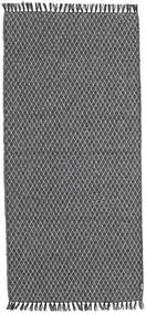  70X150 Plain (Single Colored) Washable Small Comfort Rug - Black