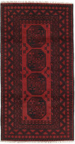 100X191 Afghan Fine Tæppe Orientalsk Mørkerød/Rød (Uld, Afghanistan) Carpetvista