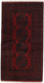 100X194 Alfombra Oriental Afghan Fine Rojo Oscuro (Lana, Afganistán) Carpetvista