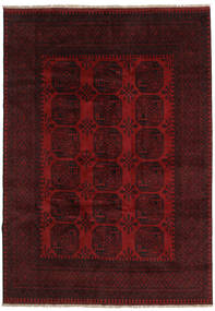 199X281 Afghan Fine Rug Oriental Dark Red (Wool, Afghanistan) Carpetvista