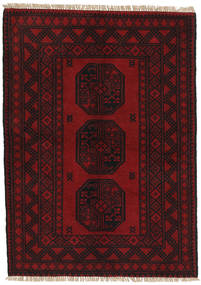  Afghan Fine Covor 99X141 Dark Red Carpetvista