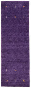  80X250 Small Gabbeh Loom Two Lines Rug - Purple Wool