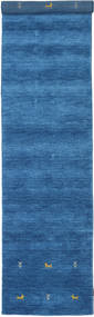  Tapete Lã 80X350 Gabbeh Loom Two Lines Azul Pequeno