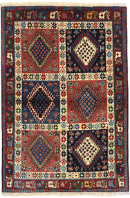  Yalameh Szőnyeg 104X148 Perzsa Gyapjúszőnyeg Sötétszürke/Piros Kicsi Carpetvista