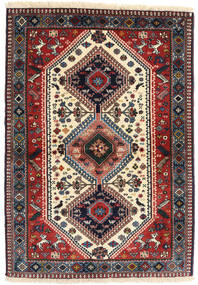 絨毯 ヤラメー 98X141 レッド/ダークグレー (ウール, ペルシャ/イラン)