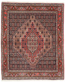 Senneh Matta 124X153 Röd/Mörkröd Ull, Persien/Iran Carpetvista