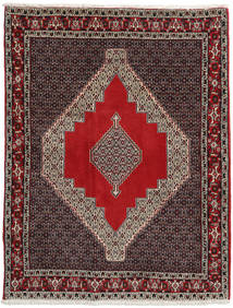 Senneh Teppich 135X158 Dunkelrot/Braun Wolle, Persien/Iran Carpetvista