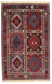 80X127 Dywan Yalameh Orientalny Czerwony/Ciemnoszary (Wełna, Persja/Iran) Carpetvista