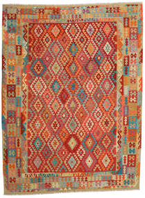  Kilim Afegão Old Style Tapete 262X349 Lã Grande Carpetvista