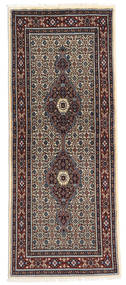 Persischer Moud Teppich 76X188 Läufer Dunkelrot/Grau ( Persien/Iran)