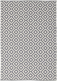  140X200 체커 무늬 소 Torun 러그 - 회색/하얀색 면화