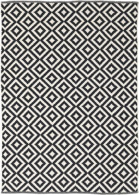  140X200 체커 무늬 소 Torun 러그 - 검정색/하얀색 면화