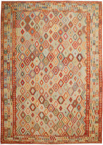 絨毯 オリエンタル キリム アフガン オールド スタイル 417X589 ベージュ/茶色 大きな (ウール, アフガニスタン)