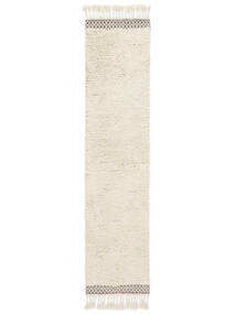 Dixon 80X350 Pequeno Branco Creme Passadeira Tapete Lã