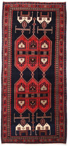 145X317 Dywan Orientalny Hamadan Chodnikowy Ciemnofioletowy/Czerwony (Wełna, Persja/Iran) Carpetvista