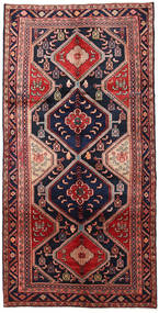 絨毯 ペルシャ ハマダン 152X303 廊下 カーペット レッド/ダークパープル (ウール, ペルシャ/イラン)