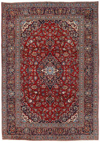 242X351 Keshan Vloerkleed Oosters Rood/Grijs (Wol, Perzië/Iran) Carpetvista