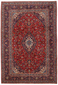 Tapete Oriental Kashan 252X367 Vermelho/Rosa Escuro Grande (Lã, Pérsia/Irão)