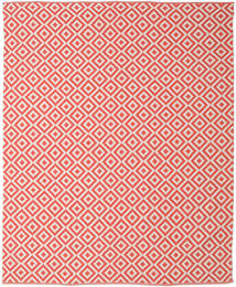  250X300 Checkered Large Torun Rug - Coral Red/White Cotton