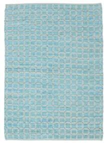 Elna 140X200 小 ターコイズ 幾何学模様 綿 ラグ 絨毯