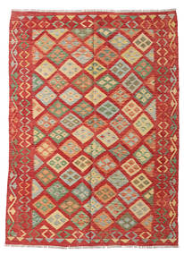 Kilim Afghan Old Style Rug 177X241 Red/Beige Wool, Afghanistan Carpetvista