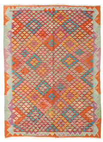  Orientalsk Kelim Afghan Old Style Teppe 167X232 Oransje/Rød Ull, Afghanistan Carpetvista