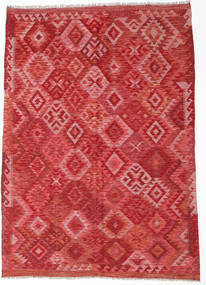 173X244 Alfombra Kilim Afghan Old Style Oriental Rojo (Lana, Afganistán) Carpetvista