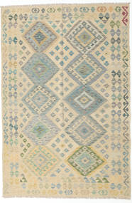  166X249 Kelim Afghan Old Style Vloerkleed Beige/Groen Afghanistan Carpetvista