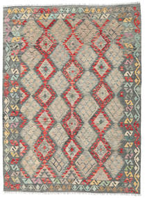 177X244 Kelim Afghan Old Stil Teppich Orientalischer Grau/Orange (Wolle, Afghanistan) Carpetvista