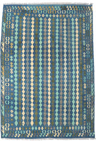  Itämainen Kelim Afghan Old Style Matot Matto 203X290 Sininen/Harmaa Villa, Afganistan Carpetvista