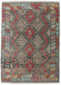  127X177 Kelim Afghan Old Stil Teppich Grau/Orange Afghanistan Carpetvista
