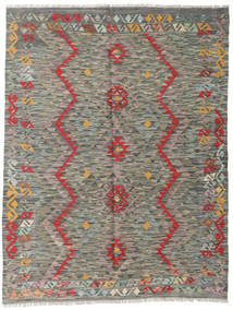  Kilim Afegão Old Style Tapete 150X194 Lã Cinzento/Laranja Pequeno Carpetvista