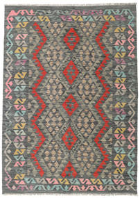  Kelim Afghan Old Style 128X180 Uldtæppe Grå/Mørkegrå Lille Carpetvista
