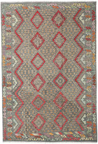 202X297 Kelim Afghan Old Stil Teppich Orientalischer Orange/Grau (Wolle, Afghanistan) Carpetvista