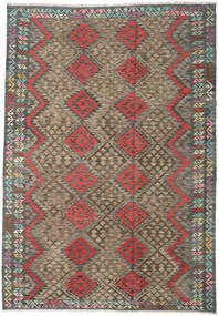 絨毯 キリム アフガン オールド スタイル 210X300 グレー/オレンジ (ウール, アフガニスタン)