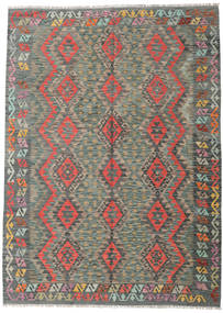  Chilim Afghan Old Style Covor 178X249 Lână Gri/Roşu Carpetvista