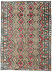  Kilim Afghan Old Style Rug 182X252 Orange/Dark Grey Carpetvista