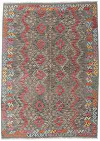  171X239 Kelim Afghan Old Stil Teppich Grau/Orange Afghanistan Carpetvista