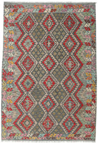  172X252 Kelim Afghan Old Style Matot Matto Harmaa/Oranssi Afganistan Carpetvista