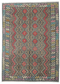  Kilim Afghan Old Style Rug 176X241 Wool Dark Grey/Orange Carpetvista