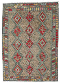 Kilim Afghan Old Style Rug 175X244 Grey/Brown Wool, Afghanistan Carpetvista