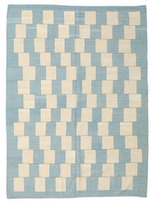  212X285 Kelim Modern Teppich Beige/Blau Afghanistan Carpetvista