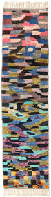 86X337 絨毯 Berber Moroccan - Mid Atlas モダン 廊下 カーペット ダークグレー/ベージュ (ウール, モロッコ) Carpetvista