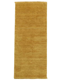 Handloom Fringes 80X200 Small Mustard Yellow Plain (Single Colored) Runner Wool Rug